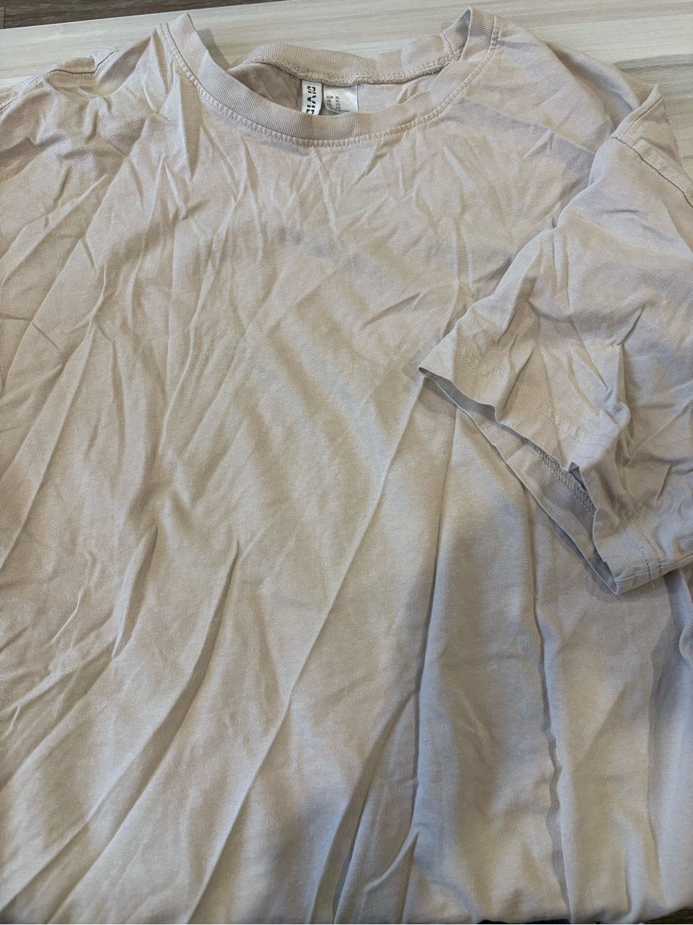 Men's Classic Crew Neck T-Shirt in Light Beige